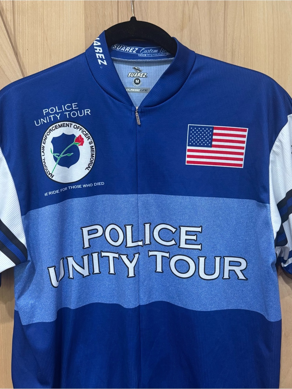 Suarez Police Full Zip Cycling Jersey Size Medium Police Unity Tour shirt - Picture 2 of 15